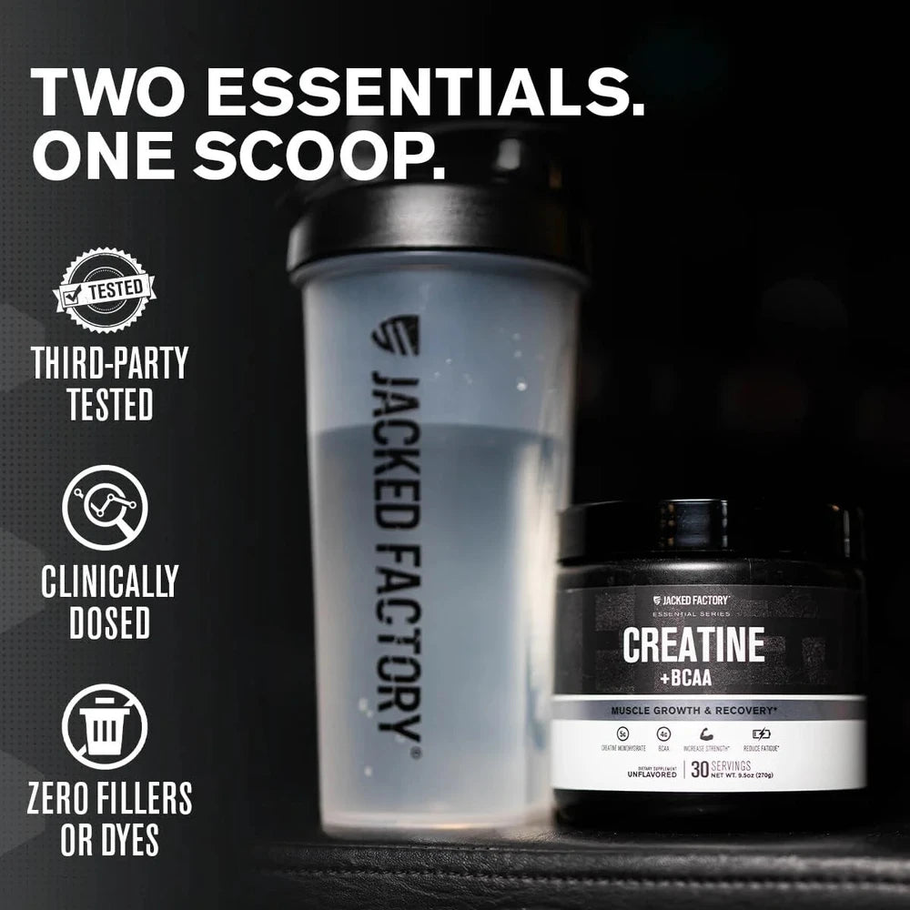Creatine + Bcaas - Creatine Monohydrate + BCAA Powder for Increased Post-Workout Recovery, Performance, Lean Muscle Growth, & Reduced Fatigue - 30 Servings, Unflavored