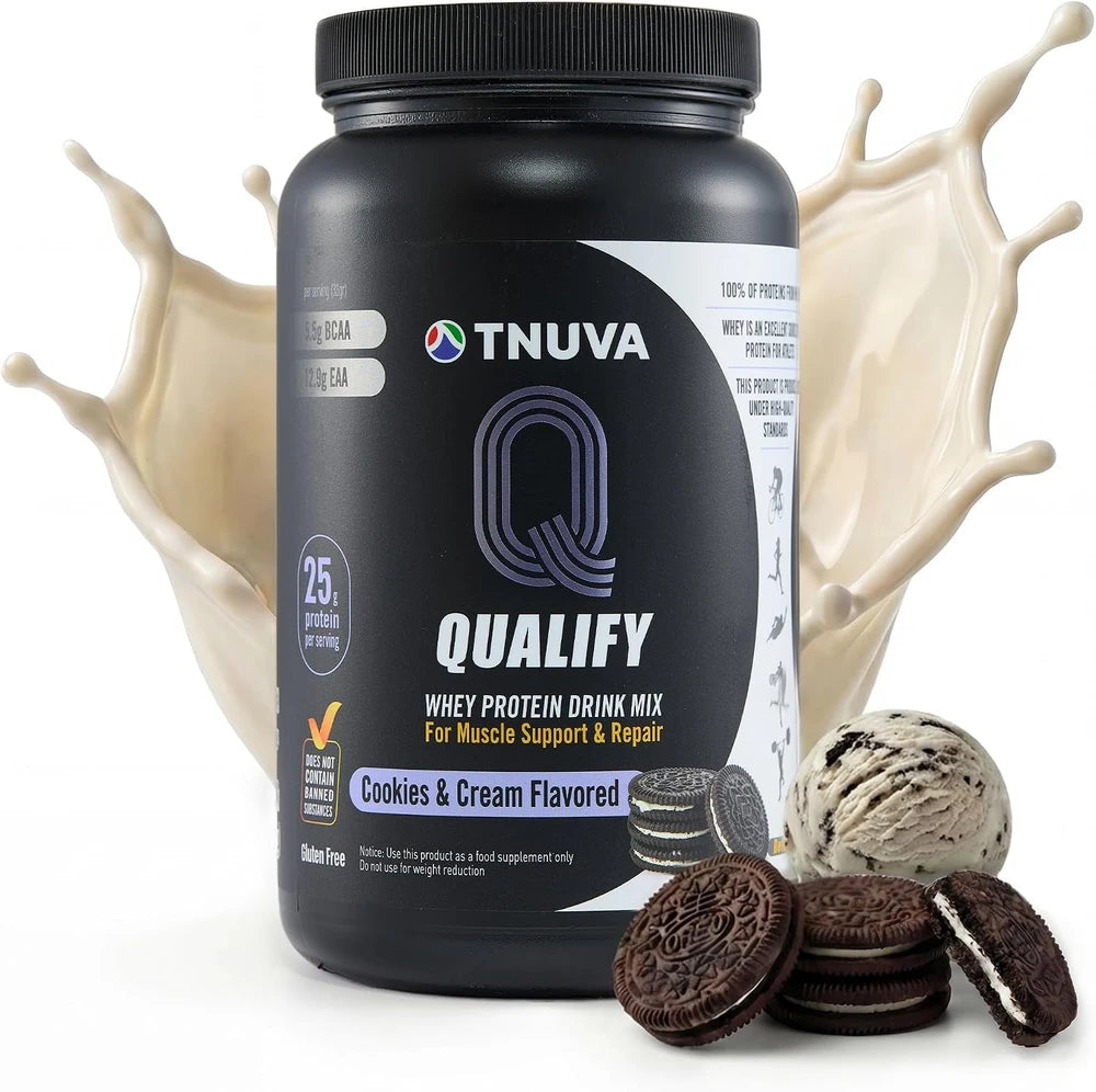 Tnuva Kosher Whey Protein Shake Powder Cookies & Cream, 25G Protein | Cholov Yisroel Kosher, Gluten Free, No Added Sugar, Essential Amino Acids for Recovery, 1.65 Lbs, 23 Servings, Smooth Mixing