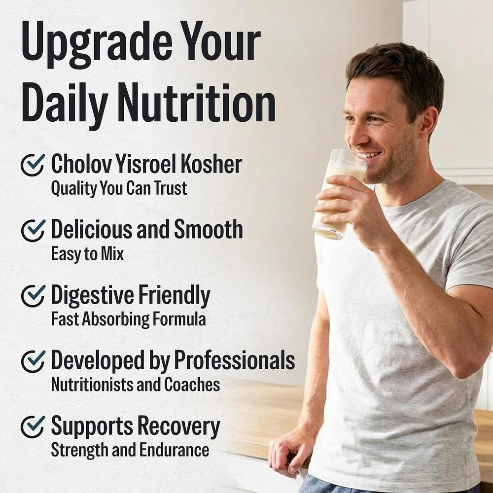 Tnuva Kosher Whey Protein Shake Powder Cookies & Cream, 25G Protein | Cholov Yisroel Kosher, Gluten Free, No Added Sugar, Essential Amino Acids for Recovery, 1.65 Lbs, 23 Servings, Smooth Mixing