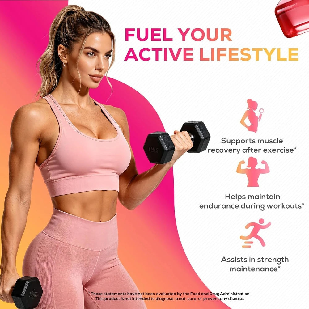 Creatine Gummies for Women 5000Mg, Complex + Collagen + Bcaas | 120 Ct Sugar Free Creatine for Women, Pre Workout Creatine Monohydrate, Gomitas De Creatina Para Mujer, Strawberry Flavor
