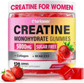 Creatine Gummies for Women 5000Mg, Complex + Collagen + Bcaas | 120 Ct Sugar Free Creatine for Women, Pre Workout Creatine Monohydrate, Gomitas De Creatina Para Mujer, Strawberry Flavor