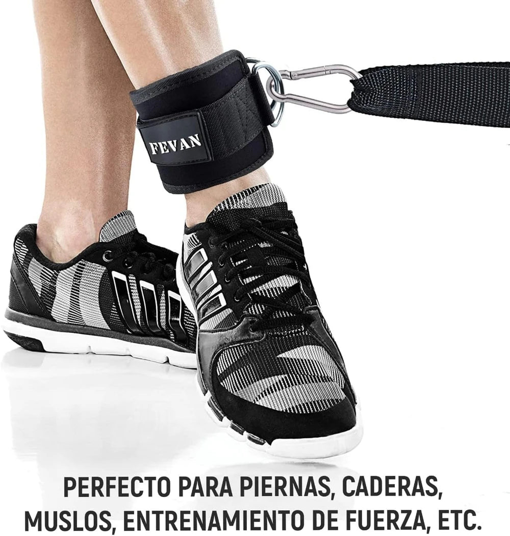 FEVAN Pack 2 Tobilleras Poleas Gym Ajustable Para Entrenamiento De Glúteo Y Hombro -Tobilleras Acolchadas Para Mujeres Y Hombres - Accesorios Gym Para Máquina De Cable Fitness Y Gimnasio